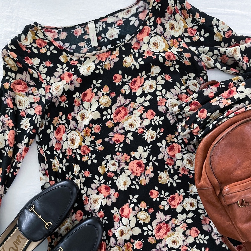 Boutique Brand Floral Mini Tunic Dress